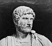 Roman Emperor Hadrian. He looks perfectly narural in this realistic statuary bust, and a leader of men.